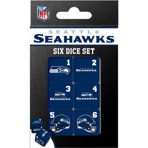 MasterPieces Officially Licensed NFL Seattle Seahawks - 6 Piece D6 Gaming Dice Set Ages 6 and Up - 1 of 3