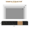 LOVSON Modern TV stand with faux marble and walnut wood grain finish, equipped with 4 storage drawers, suitable for use in the living room, black - 4 of 4