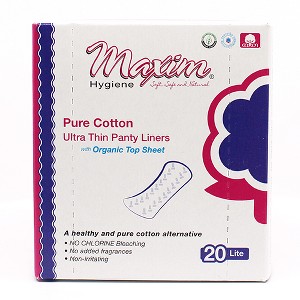 Maxim Organic Cotton Ultra Thin Wrapped Panty Liners, Light Absorbency 20Ct - 1 of 4