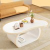 FONTOI Cloud Coffee Table with Curved Legs, Unique Design Accent Table with Round Edge for Living Room Apartment, White, 23.6"*17.7"*39.3" - 4 of 4