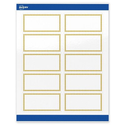 Avery Printable Rectangle Labels, Gold Beads, 2" x 4", Glossy White Rectangle Labels, Permanent, Laser/Inkjet, 100ct, Great for Product Labels