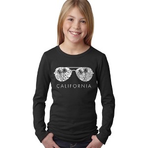 LA Pop Art Girl's Word Art Long Sleeve - California Shades - 1 of 4