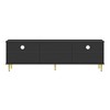Dexmalle Black 78.7'' Modern TV Stand with Five Metal Legs and Metal Handles - 4 of 4