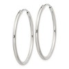 Black Bow Jewelry 2mm, Sterling Silver, Endless Hoop Earrings - 35mm (1 3/8 Inch) - 2 of 4