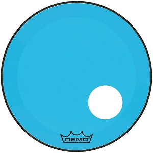 Remo Powerstroke P3 Colortone Blue Resonant Bass Drum Head With 5" Offset Hole - 1 of 2