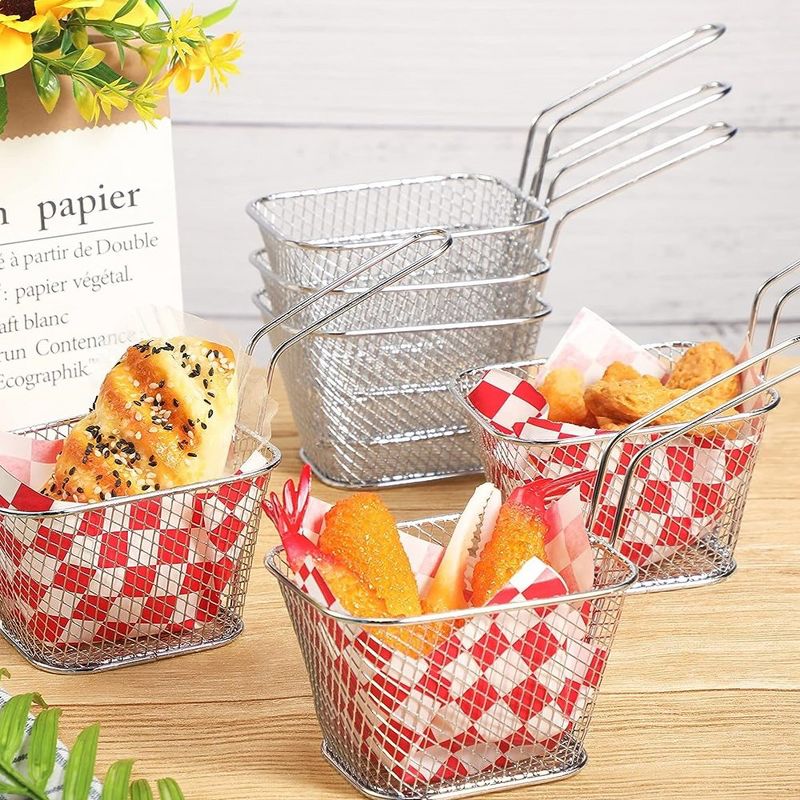 Cheer Collection Mini Square French Fry Baskets, 4 Pack, 2 of 8