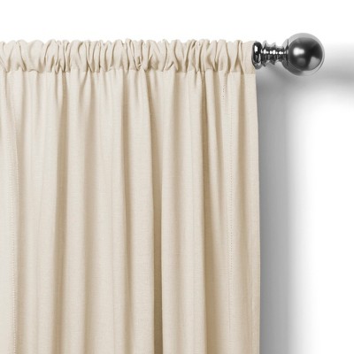 Ivory Linen Blend Kitchen Window Valance with Double Hemstitching