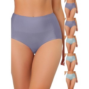 INSPIRE CHIC Women's Tummy Control Unlined High-Waisted Breathable Hipster Underwear 6 Packs - 1 of 4