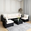 FIONECA 7-Piece Outdoor PE Rattan Sofa Set with Beige Cushions, Sectional Sofa, Chairs & Coffee Table for Patio, Garden & Backyard - 4 of 4