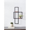Iron Metal Wall Shelf with Wood Shelves – 33.5"H – Black and Brown Modern Industrial Wall Decor By Melrose - 3 of 3