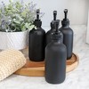 Cornucopia Brands Black Coated 8oz Glass Pump Bottles 4pk; Great for Lotions, Liquid Soap, Aromatherapy and More - 2 of 4