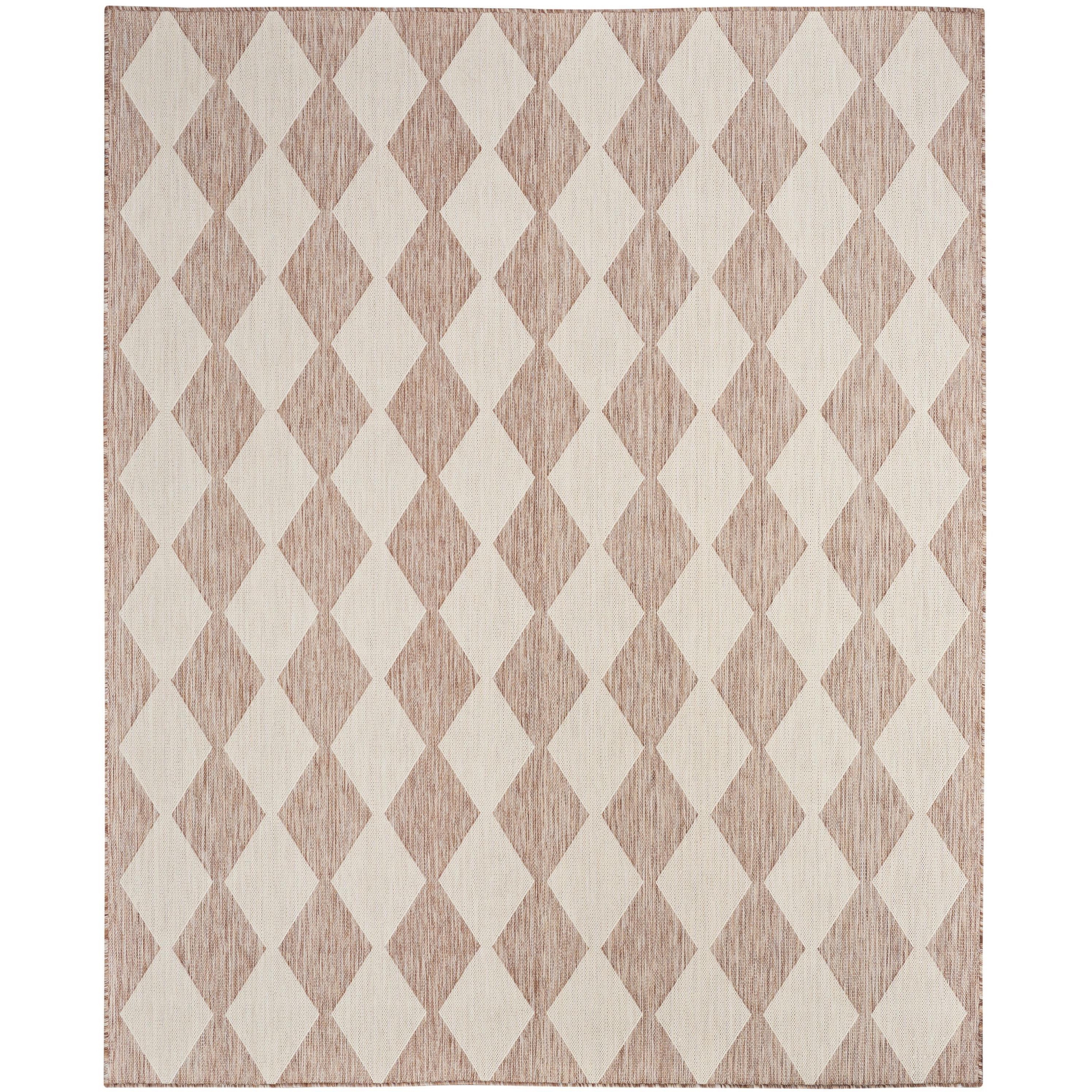 Nourison Positano 8' x 10' Beige Diamond Modern Flatweave Indoor/Outdoor Rug