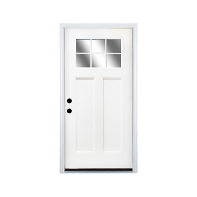 New Design Fiberglass Composite Door Right Hand Inswing Entrance Door White Exterior Front Entry Doors With 4-9/16 Frame