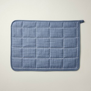 18"x24" Cotton Dish Drying Mat Blue - Hearth & Hand™ with Magnolia - 1 of 3