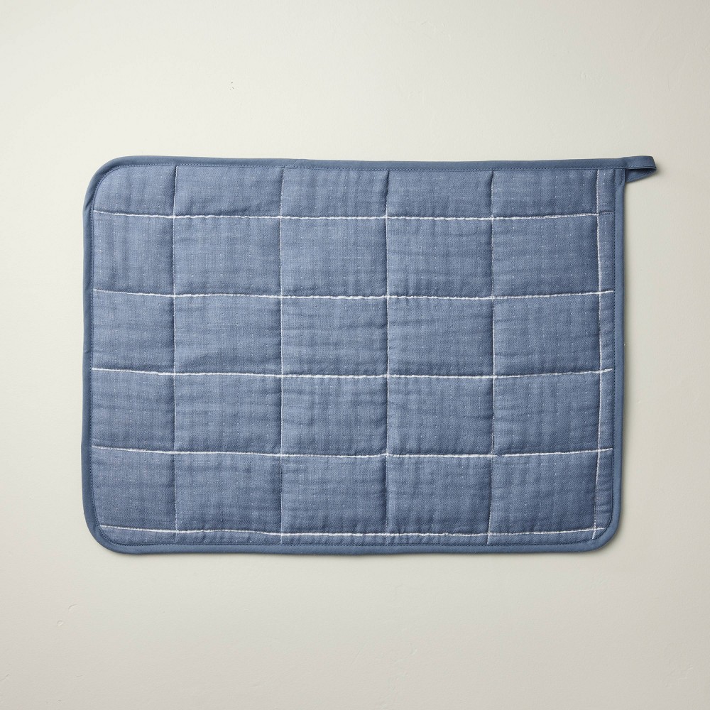 18"x24" Cotton Dish Drying Mat Blue - Hearth & Hand™ with Magnolia