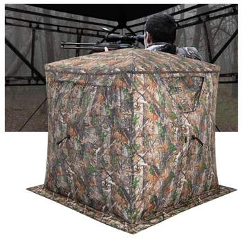 Costway Hunting Blind Portable Pop Up Ground Tent 2-3 Person with Carry Bag Storage Pocket