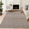 Washable Modern Rug Non Slip Low Pile Rug Striped Transitional Accent Throw Floor Cover Foldable Indoor Carpet for Living Room Bedroom Playroom - 4 of 4