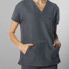 Members Only Women's Scrub Top With Double Chest And Pouch Pocket - 3 of 4