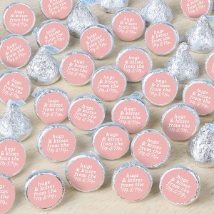 Big Dot of Happiness Pink Wedding Candy Stickers, Mr & Mrs Wedding Guest Favors, Party Favor Labels, Small Round Candy Stickers - 324 Count - 1 of 4