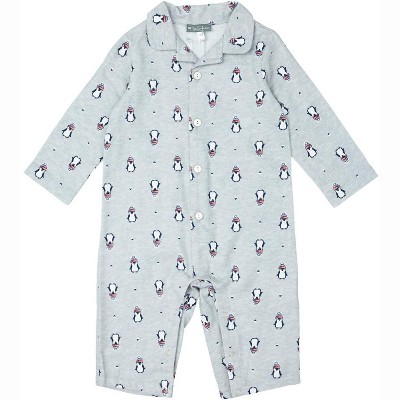 Boy's Kids' Penguin Flannel Romper - Petit Confection