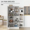 Yukimo 14-Tier Freestanding Kitchen Pantry Cabinet with Adjustable Shelves and 2 Doors, White Storage Cupboard for Dining Room & Bedroom - 4 of 4