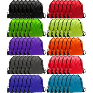 Waterproof Drawstring Backpack Bulk, Nylon Cinch Bags in 10 Colors for School, Gym, Sports - 1 of 4