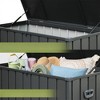 VisioGear Outdoor Storage Deck Box with 4 Wheels, Large Patio Storage Bin for Outside Cushions, Gray, 54.3"*29.2"*33.1" - 3 of 4