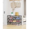 Aoibox Non-Woven Shoe Rack Shelf, Sturdy Stackable Shoe Organizer for Closet, Entryway, Garage & Corridor, Medium, Black - 2 of 4