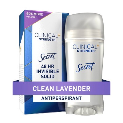 Secret Clinical Strength Invisible Solid Clean Antiperspirant & Deodorant for Women Lavender