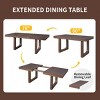 7-Piece Extendable Dining Table Set with 60–78in Removable Leaf and Linen Upholstered Chairs for Rustic Farmhouse Dining Room-Cuddlewood - 3 of 4