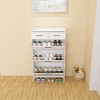 Vynxaria PVC Surface Shaker Shape Door Shoe Rack 3 Doors Shoe Cabinet With 2 Drawers With Open Space for Shoes - 3 of 4