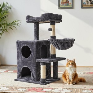 Multi-Level Cat Tree for Indoor Cats, Modern Cat Tower with Double Beds & Scratching Posts, 27 in Cute Cat Tree - 1 of 4