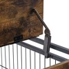 Munora - 31.5 Inch Rustic Brown Furniture Style Dog Crate - Side Table with Wheels, Double Doors & Lift Top - 2 of 4