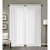 RT Designer Collection Laura Textured Sheer Rod Pocket Luxurious Modern Design Curtain Panel Pair 37" x 84" White - 3 of 4