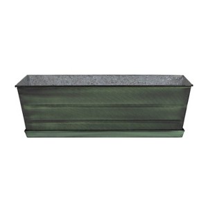 Achla Designs Galvanized Rectangular Steel Outdoor Planter Stand Green 10"x24"x8" - 1 of 4