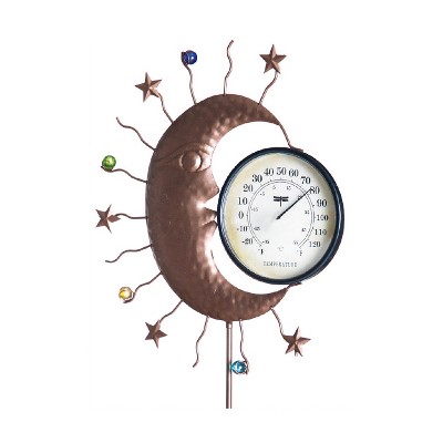 Evergreen Flag  Beautiful Moon and Stars Thermometer Garden Stake - 46 x 1 x 12.5  Inches Homegoods and Decorations for Every Space