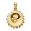 Black Bow Jewelry 14k Yellow Gold 19mm White Enameled Daisy Blossom Pendant - 3 of 4
