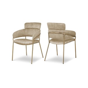 Meridian Furniture,Yara Velvet Dining Chair, Set of 2 - 1 of 4