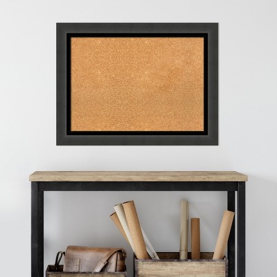 Tuxedo Black Framed Natural Cork Bulletin Board 33" x 25"