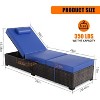 Outdoor PE Wicker Chaise Lounge Chairs Set of 2 Patio Brown Rattan Reclining Chair Adjustable Backrest Pool Sunbathing Recliners with Cushion Cover - 3 of 4