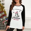 Merry Christmas Sweatshirts For Women Pattern Cute Long Sleeve Raglan Baseball Pullover Top - image 3 of 4