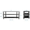 Mount-It! Glass TV Stand for Flat Screen Televisions Fits 40 - 60 Inch LCD, LED, OLED, 4K TVs | Three Tempered Glass Shelves | Black - 3 of 4