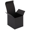 Stockroom Plus 50 Pack Kraft Black Paper Gift Boxes, Bulk Set with Ribbon & Stickers (3x3x3 In) - 4 of 4