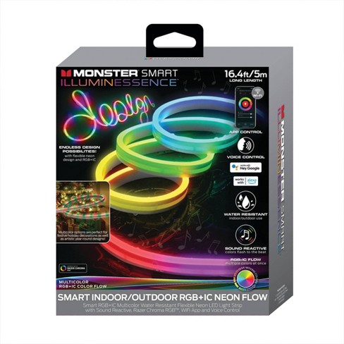 Monster 5m Smart Neon Flow Led Light Strip Indoor Outdoor : Target