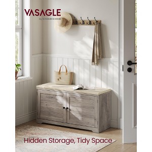 3-Tier Shoe Storage Bench with Cushion, 39.8 Inch Entryway Seat with Adjustable Shelves and Doors - 1 of 4