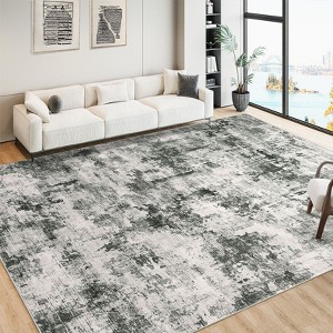 Modern Abstract Runner Rug, Washable Non-Slip Faux Wool Carpet, Soft for Kitchen, Hallway, Entryway, Bedroom, Laundry Room. - 1 of 4