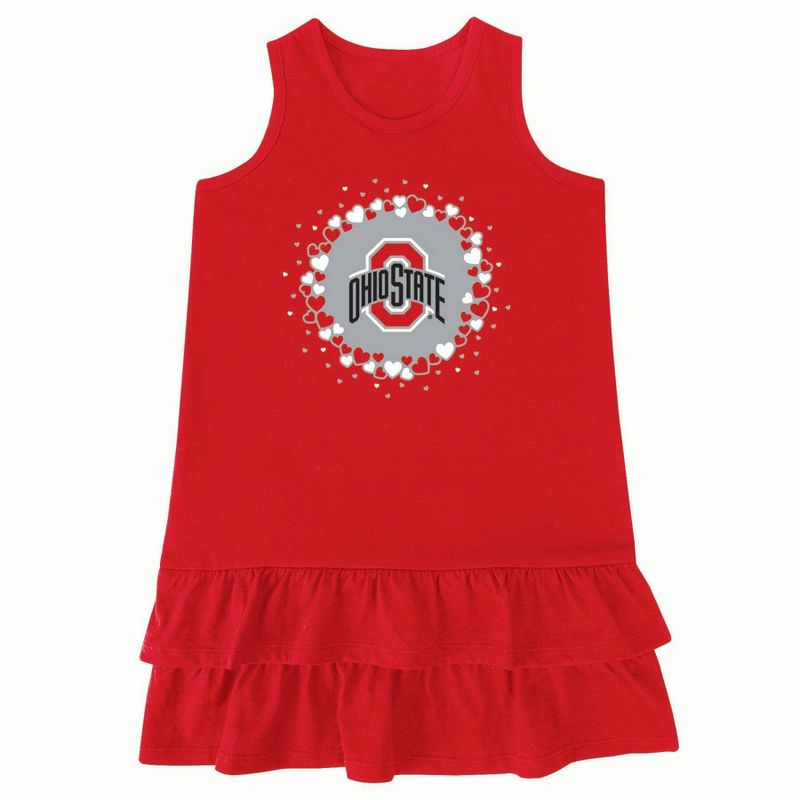 NCAA Ohio State Buckeyes Girls&#39; Infant Ruffle Dress, 1 of 4