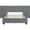 Streamdale Queen Size Upholstered Platform Bed with Big Headboard, Bedroom Furniture, Velvet, Gray - 3 of 4