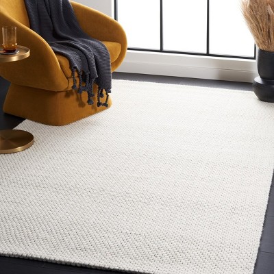 Ivory Braided Hand-Tufted Wool Blend 5' x 8' Area Rug