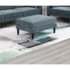 Beautiful Mineral Color Ottoman Morgan Fabric 1pc Ottoman Soft Cushion Wood Legs Living Room Furniture - 3 of 4